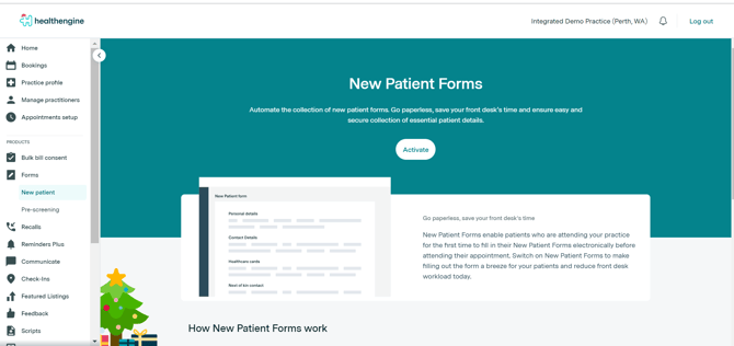 Activating and configuring New Patient Forms for your Practice - 1
