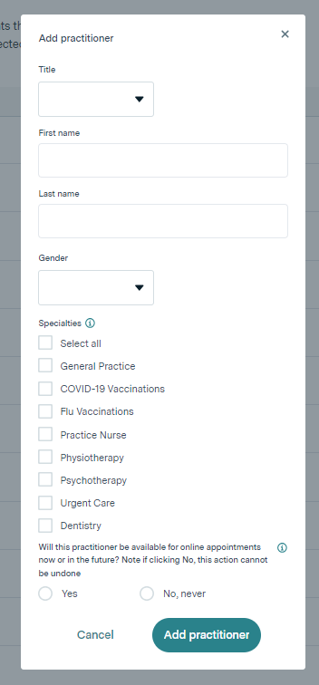 Adding, Editing and Deleting Practitioners - 3
