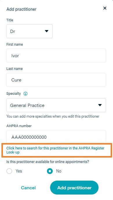 Adding, Editing and Deleting Practitioners - 4