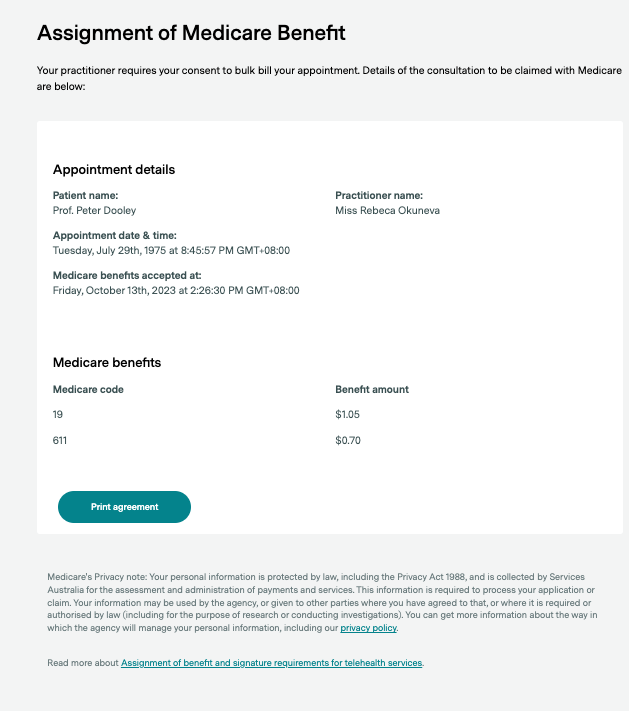 Bulk bill consent - Request to approve bulk billing for your appointment - 4