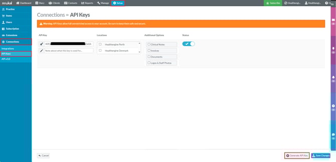 How to connect Nookal to Healthengine - 1