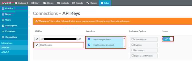 How to connect Nookal to Healthengine - 2
