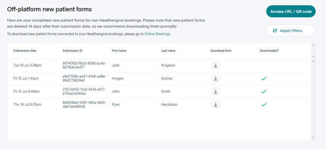 Off-Platform support for New Patient Forms - FAQs - 3
